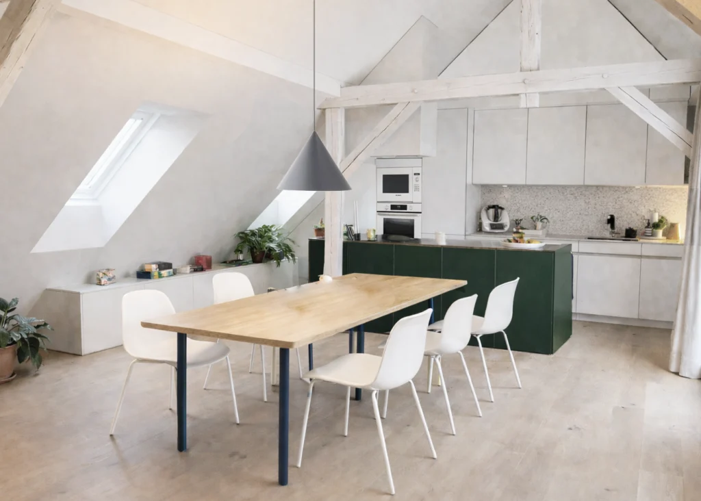 Salle à manger rénovée, appartement Rue du Lac à Montreux